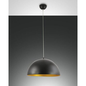 Suspension Fabas Luce DINGLE Or, Noir, 1 lumière Suspension Fabas Luce DINGLE Or, Noir, 1 lumière