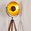 Lampadaire Jupiter Brun, Bois foncé, Noir, 1 lumière