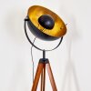 Lampadaire Jupiter Brun, Bois foncé, Noir, 1 lumière