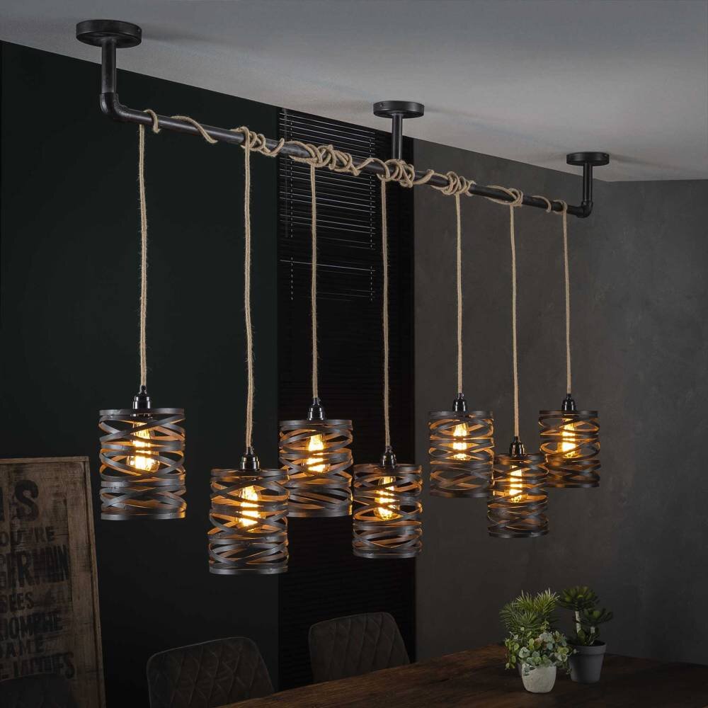 Suspension MARGETTE Noir, 7 lumières main product photo