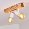 Plafonnier Barbengo Bois clair, Blanc, 2 lumières