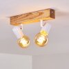Plafonnier Barbengo Bois clair, Blanc, 2 lumières
