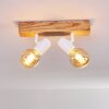 Plafonnier Barbengo Bois clair, Blanc, 2 lumières