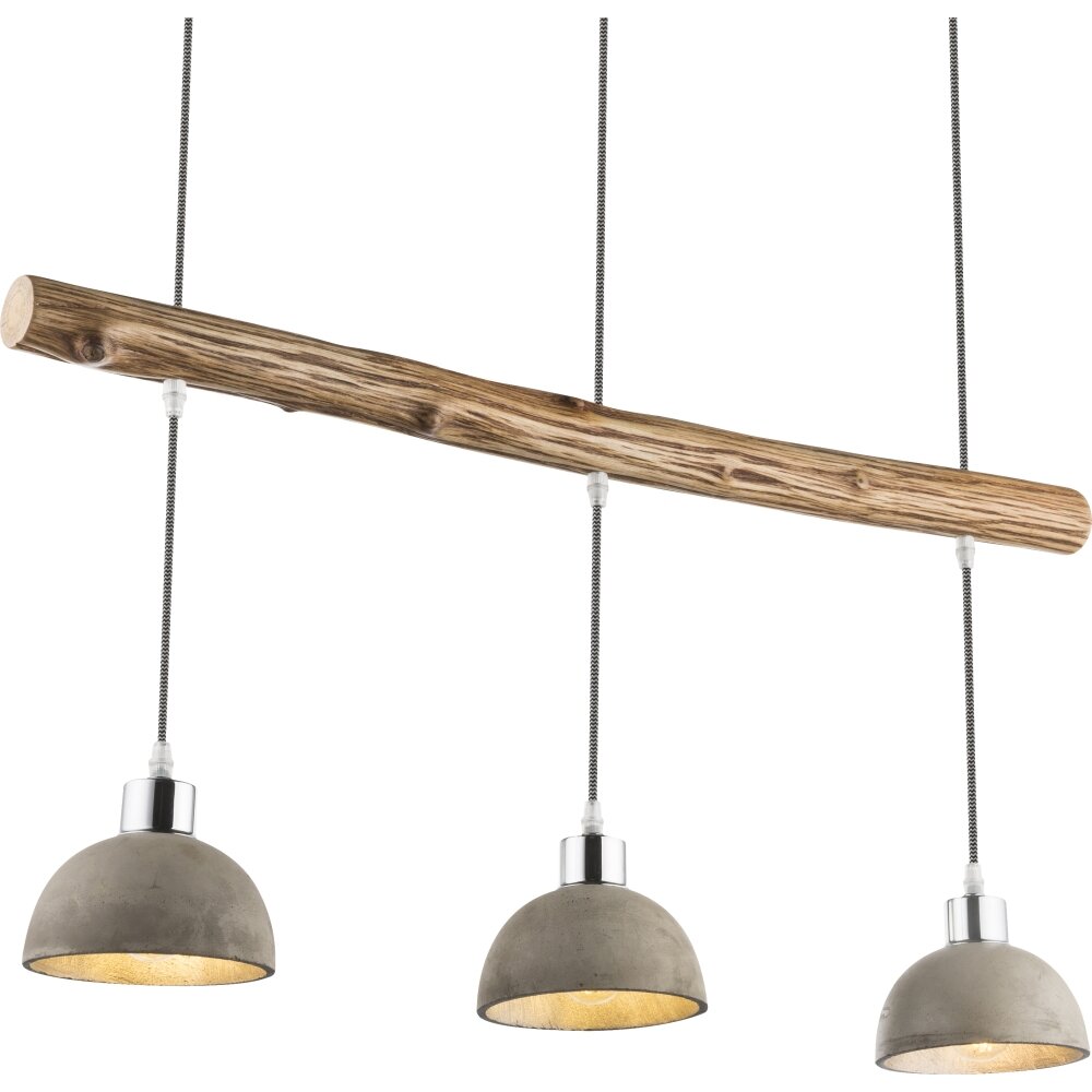 Suspension Globo Jebel Bois foncé, Nickel mat, 3 lumières main product photo