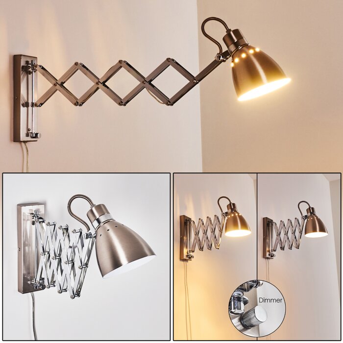 Applique murale Stranderott Chrome, couleur acier inoxydable, 1 lumière