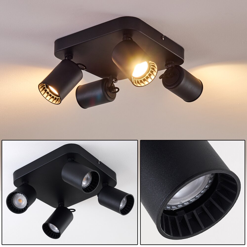Plafonnier Kullaberg Noir, 4 lumières main product photo