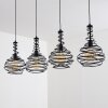 Suspension Walterswald Noir, 4 lumières