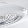 Ventilateur de plafond Piraeus LED Titane, Blanc, 1 lumière, Télécommandes