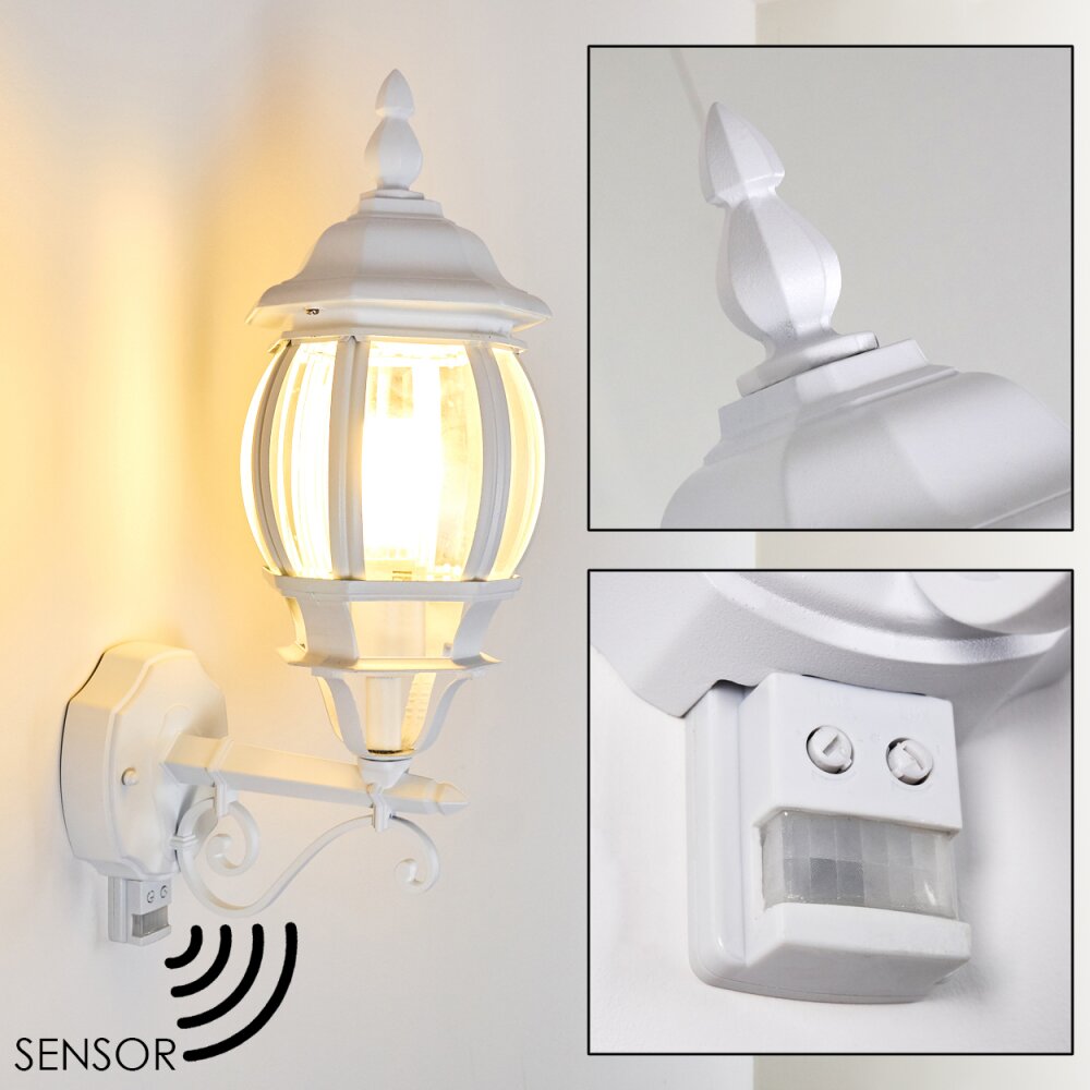 Applique murale d'extérieur Lentua Blanc, 1 lumière, Détecteur de mouvement main product photo