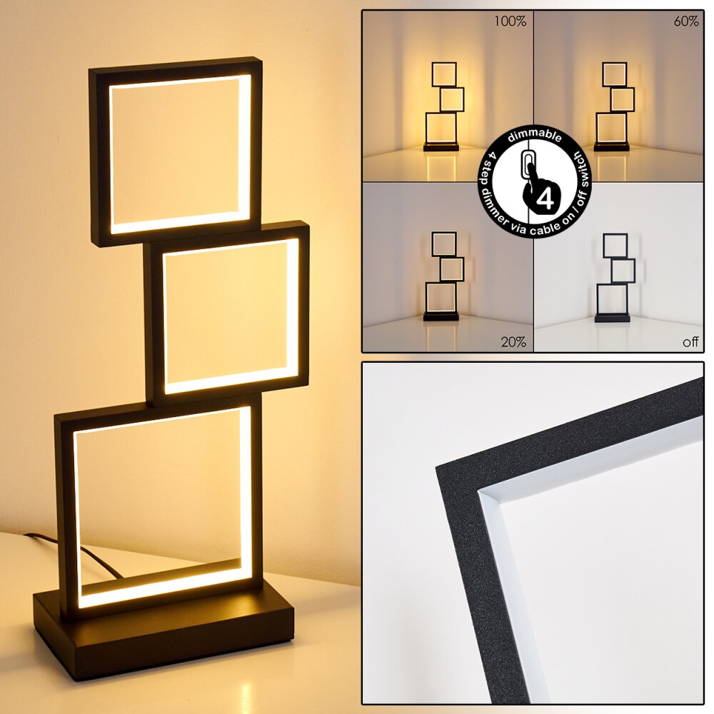 Lampe de table Bacolod LED Noir, 1 lumière main product photo