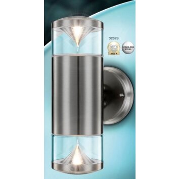 Lampe d'extérieur Globo CARME LED Acier inoxydable, 2 lumières Lampe d'extérieur Globo CARME LED Acier inoxydable, 2 lumières