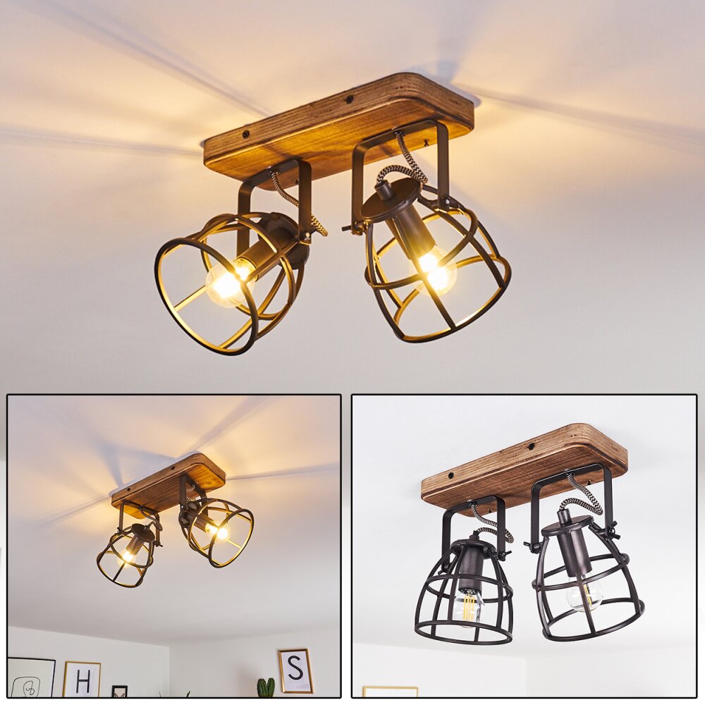 Plafonnier Haervej Bois foncé, Noir, 2 lumières main product photo