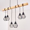 Suspension Barbengo Bois clair, Noir, 6 lumières