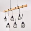 Suspension Barbengo Bois clair, Noir, 6 lumières