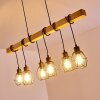 Suspension Barbengo Bois clair, Noir, 6 lumières