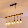 Suspension Barbengo Bois clair, Noir, 6 lumières