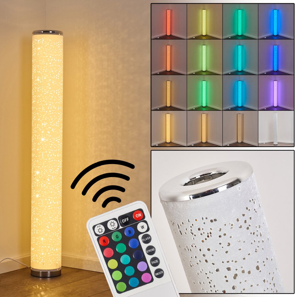 Lampadaire Tumba LED Blanc, 1 lumière, Télécommandes, Changeur de couleurs main product photo
