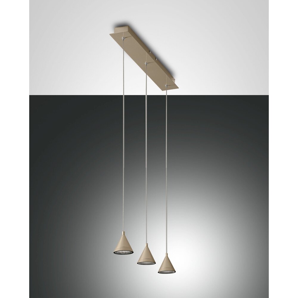 Suspension Fabas Luce Delta LED Or, 3 lumières main product photo