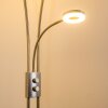 Lampadaire à vasque Watino LED Nickel mat, 3 lumières