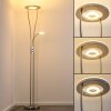 Lampadaire à vasque Watino LED Nickel mat, 3 lumières