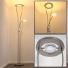 Lampadaire à vasque Watino LED Nickel mat, 3 lumières