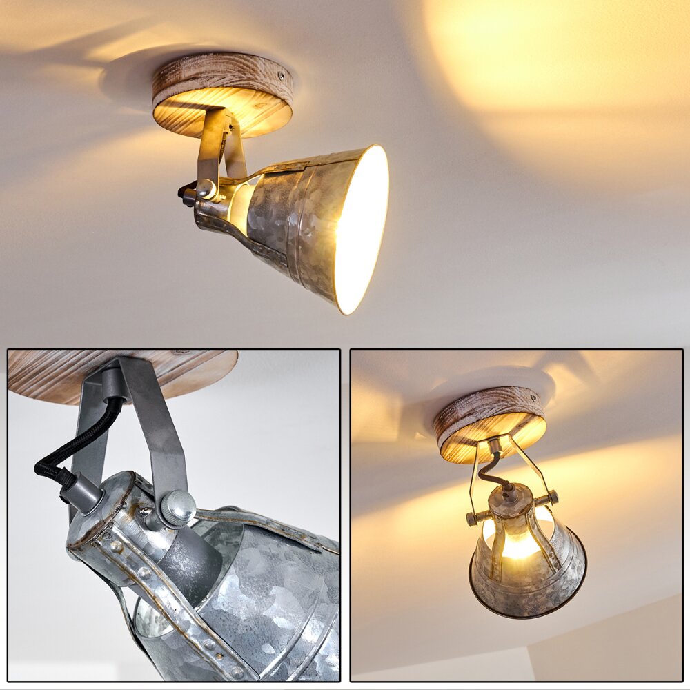 Plafonnier Berkeley Bois clair, Zingué, 1 lumière main product photo