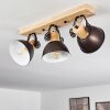 Plafonnier Orny Anthracite, Bois clair, 3 lumières