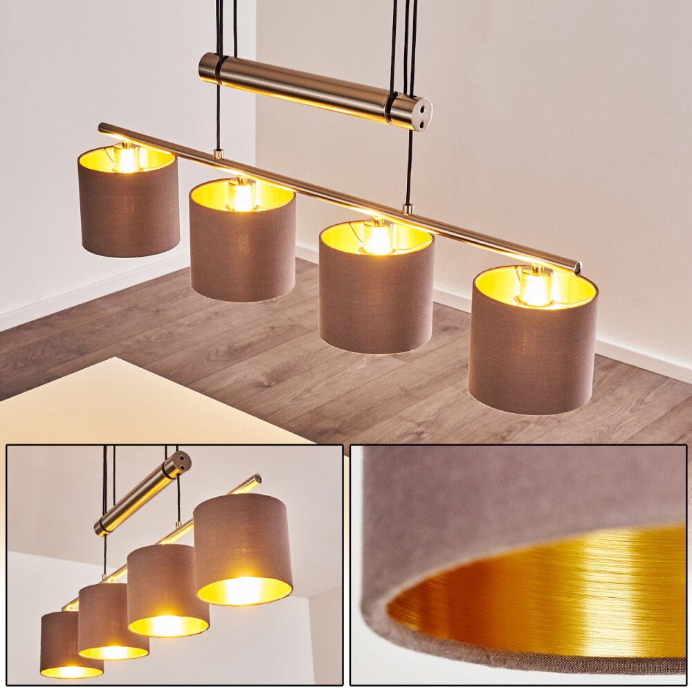 Suspension Glane Nickel mat, 4 lumières main product photo