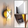 Applique murale Globo RANIA Acier inoxydable, Noir, Blanc, 1 lumière