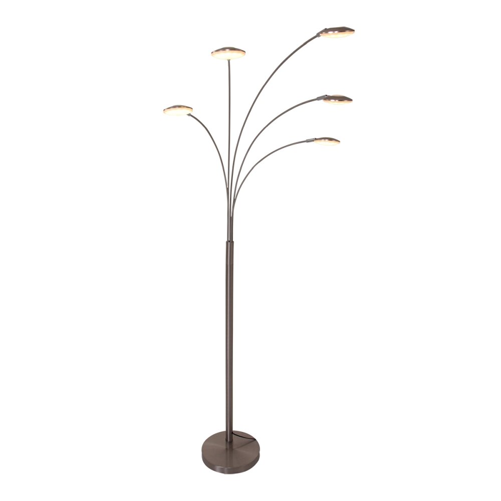 Lampadaire Steinhauer Mexlite LED Acier inoxydable, 5 lumières main product photo
