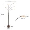 Lampadaire Steinhauer Mexlite LED Acier inoxydable, 5 lumières