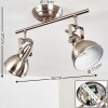 Plafonnier Tina Nickel mat, 2 lumières