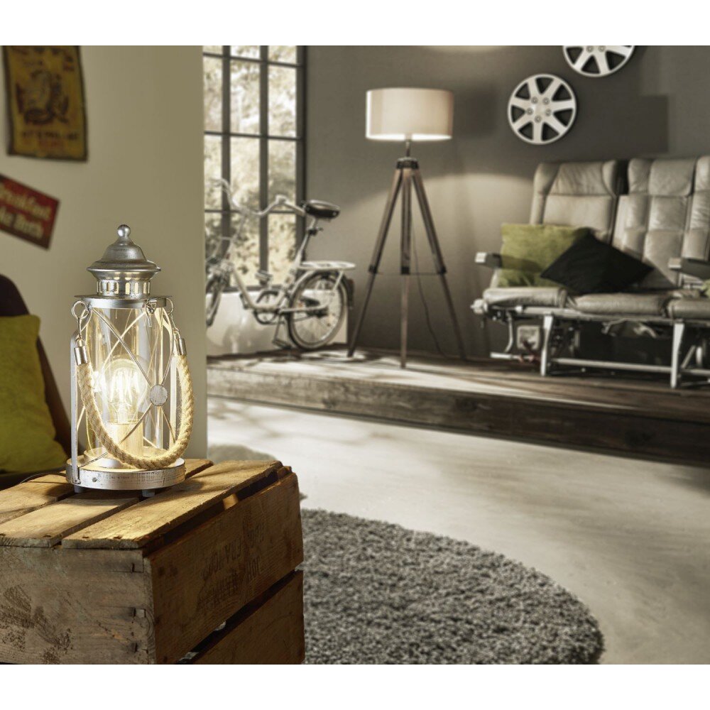 Lampe de table Eglo VINTAGE Brun foncé, Argenté, 1 lumière main product photo