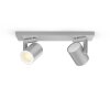 Spot pour plafond et mur, kit d'extension Philips Hue Ambiance White & Color Argenta Argenté, 2 lumières, Changeur de couleurs