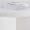 Plafonnier Cirque LED Chrome, 1 lumière, Télécommandes, Changeur de couleurs