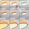 Plafonnier Bagaha LED Bois clair, 1 lumière, Télécommandes