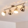 Plafonnier Safari Chrome brossé, 4 lumières