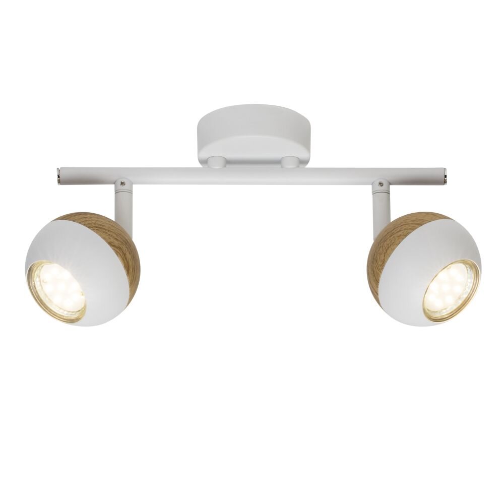 Plafonnier Brilliant Scan LED Bois clair, Blanc, 2 lumières main product photo