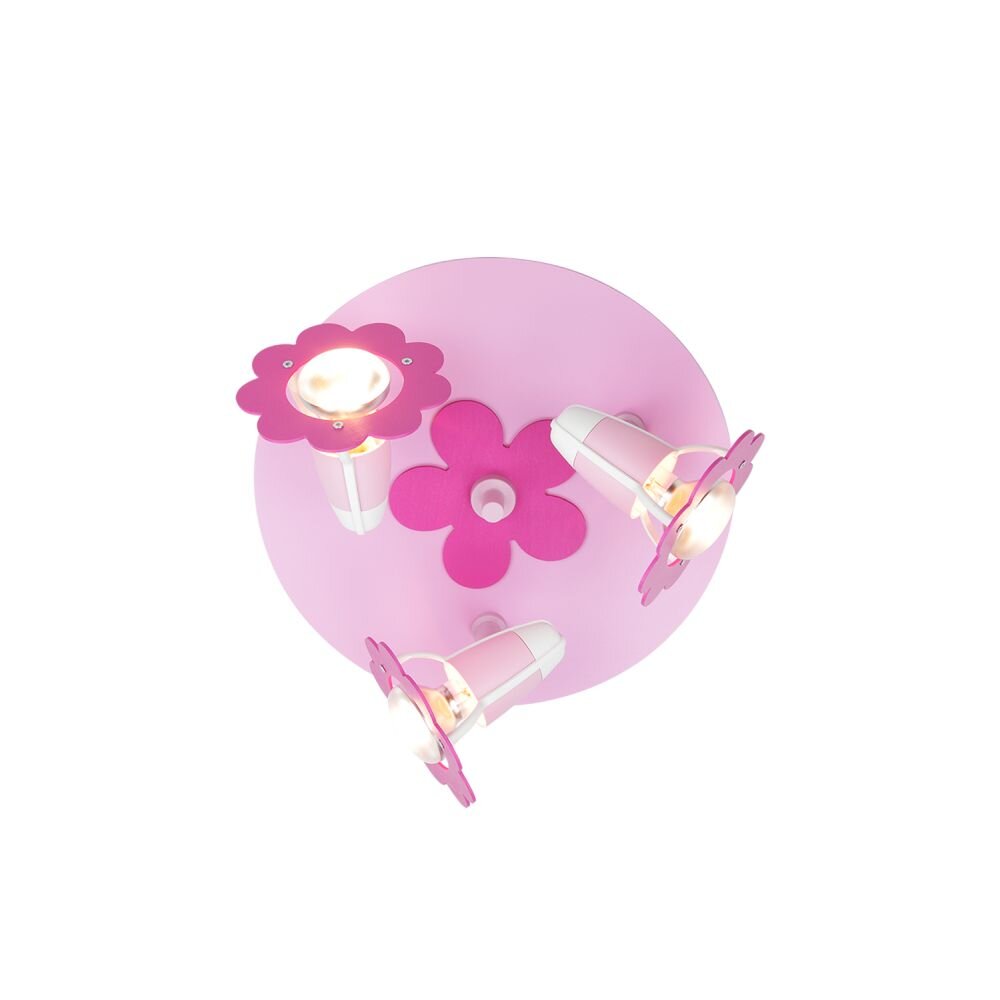 Plafonnier rond Elobra BLÜTE Rose, 3 lumières main product photo
