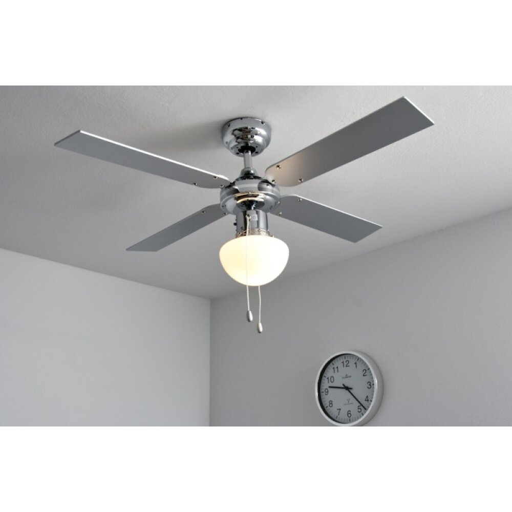 Ventilateur Globo CHAMPION Chrome, Acier inoxydable, Blanc, 1 lumière main product photo