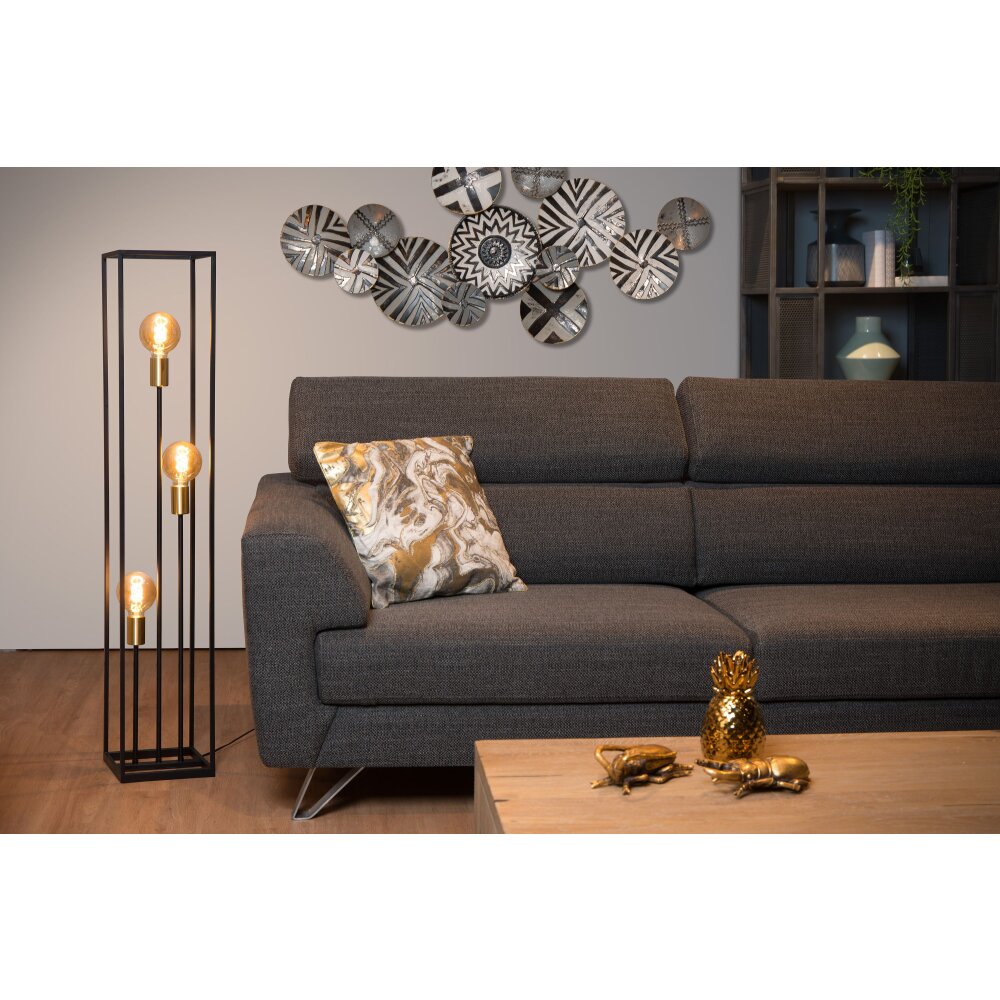 Lampadaire Lucide RUBEN Noir, 3 lumières main product photo