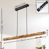 Suspension Winterthur LED Bois clair, Noir, 1 lumière