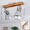 Plafonnier Berkeley Brun foncé, Zingué, 2 lumières