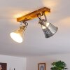 Plafonnier Berkeley Brun foncé, Zingué, 2 lumières