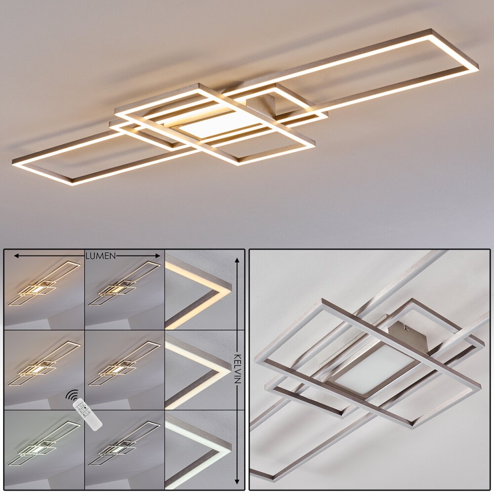 Plafonnier Alsterbro LED Nickel mat, 1 lumière, Télécommandes main product photo