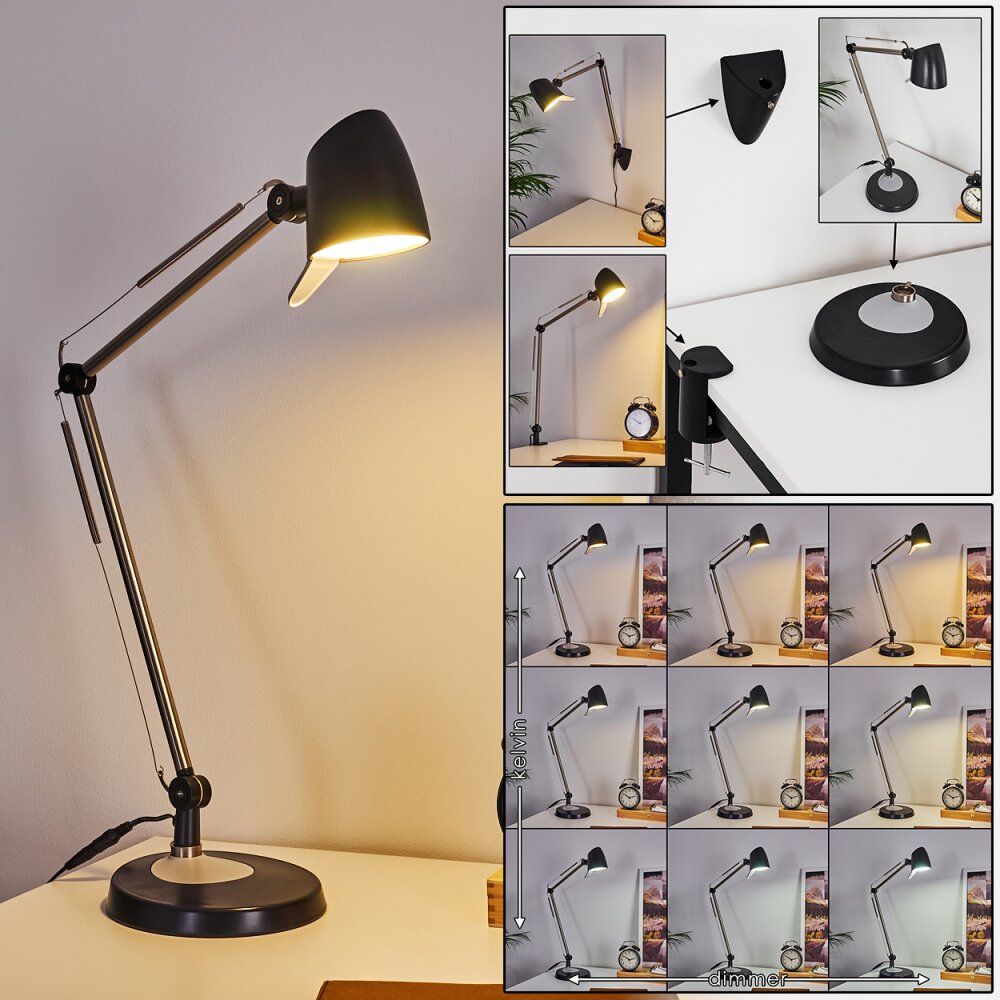 Lampe de table Mildura LED Noir, Blanc, 1 lumière main product photo