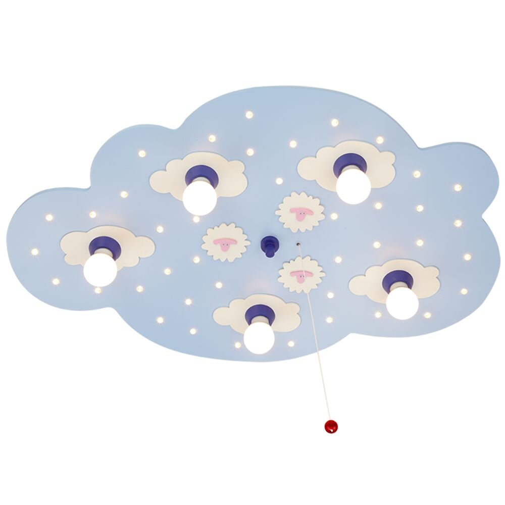 Applique murale Elobra SCHÄFCHENWOLKE Bleu, 5 lumières main product photo