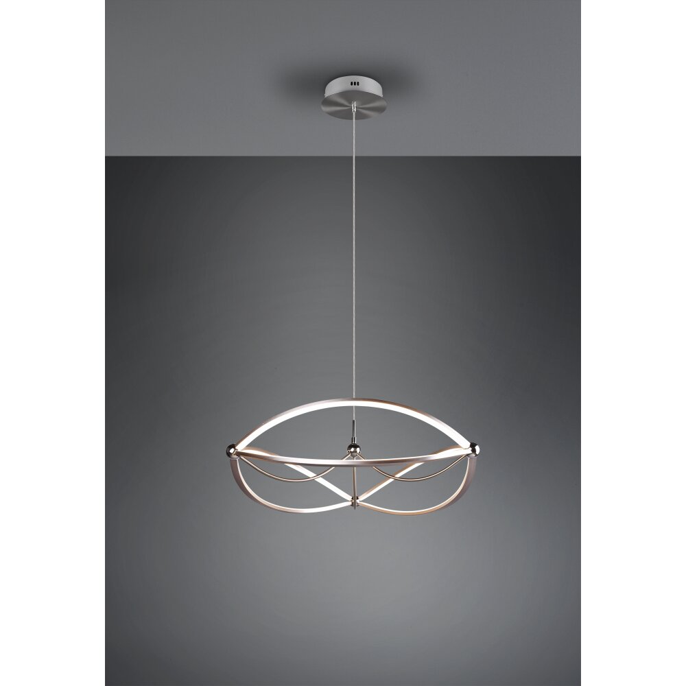 Suspension Trio Charivari LED Nickel mat, 1 lumière main product photo