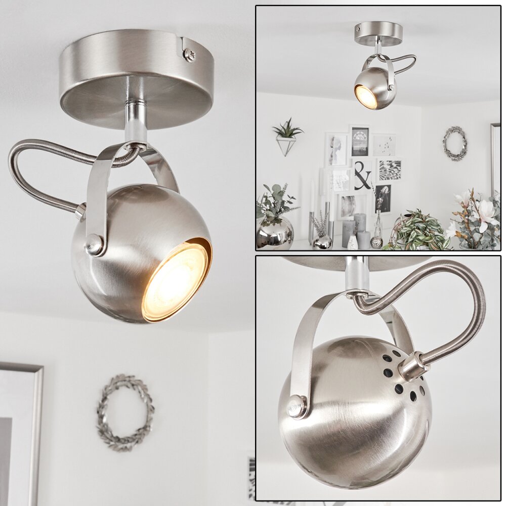 Plafonnier Gadmen Chrome, Nickel mat, 1 lumière main product photo