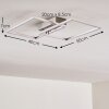 Plafonnier Colombero LED Argenté, 2 lumières, Télécommandes